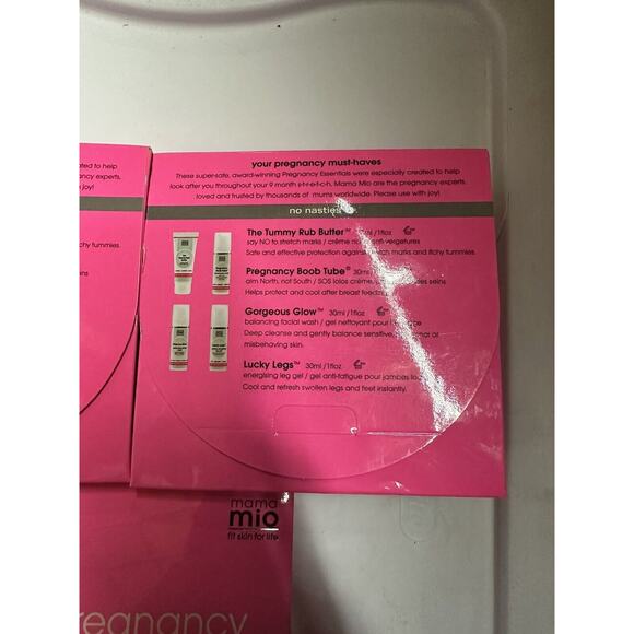 Lot of 3 Mama Mio Pregnancy Essentials Kit 4 pc Cream Tummy Legs Boobs Grow - Picture 7 of 8